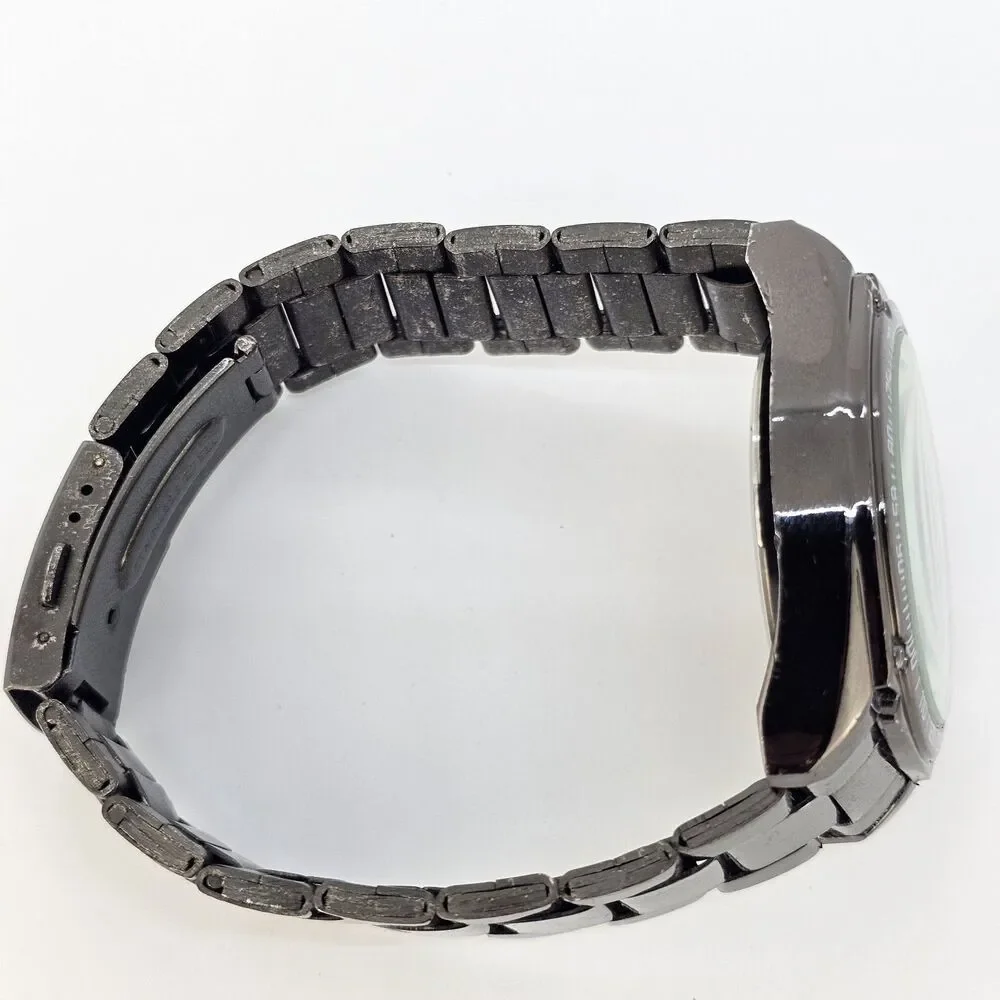 Men's Watch Black Dial 44MM Black Case Black‎ Bracelet Band 8